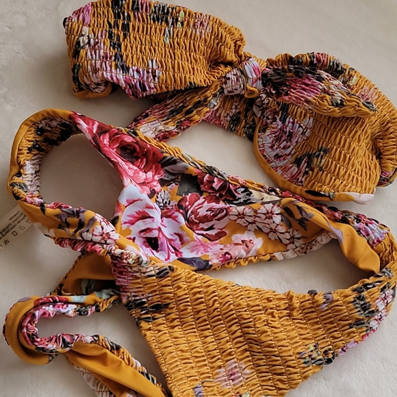 Nwot!! Smock stretch mustard high leg bikini - Picture 5 of 5